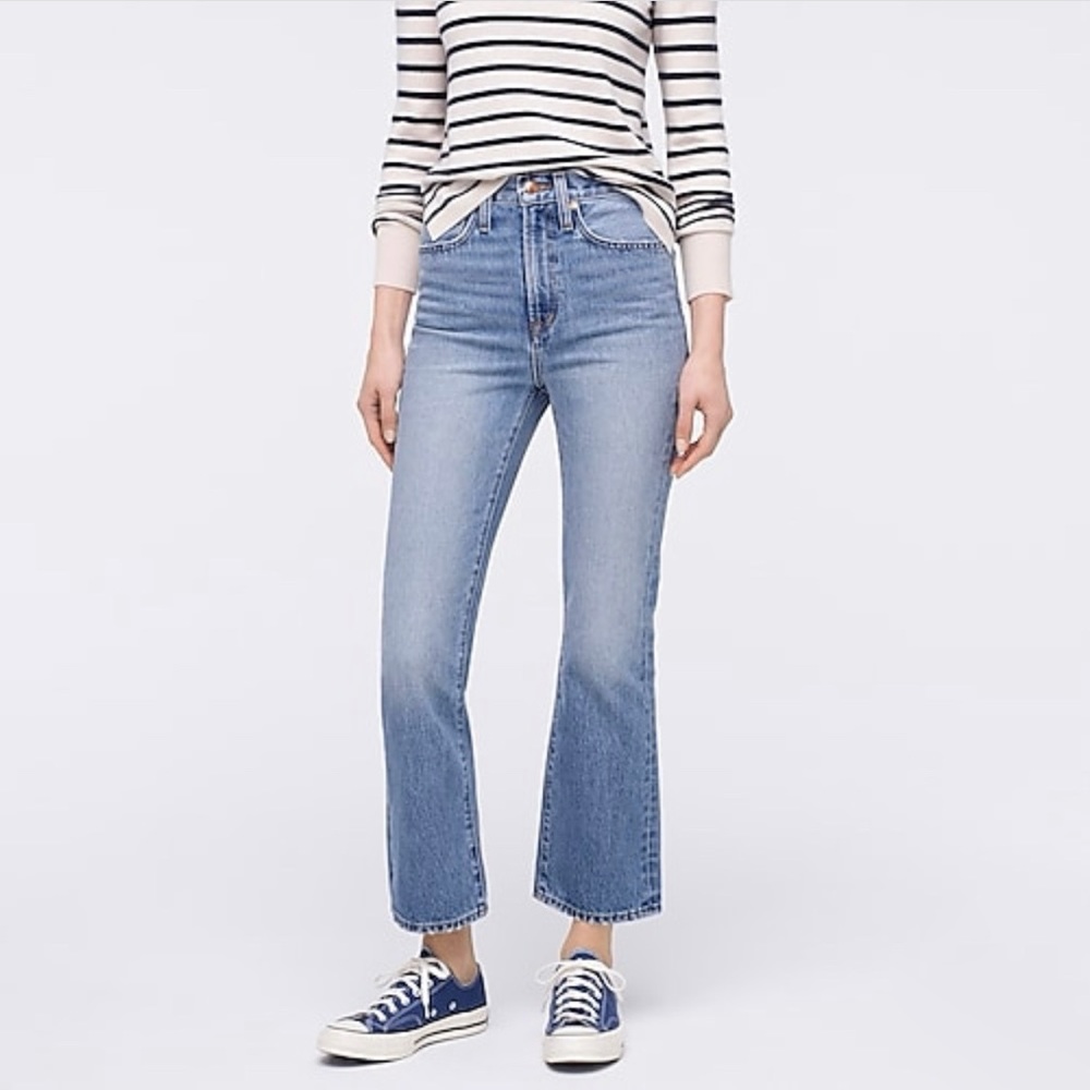 J. Crew Rigid Kickout Crop Jean-Sailor Blu…